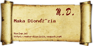 Maka Dionízia névjegykártya